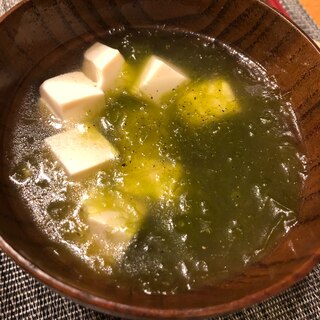 あおさと豆腐の中華スープ